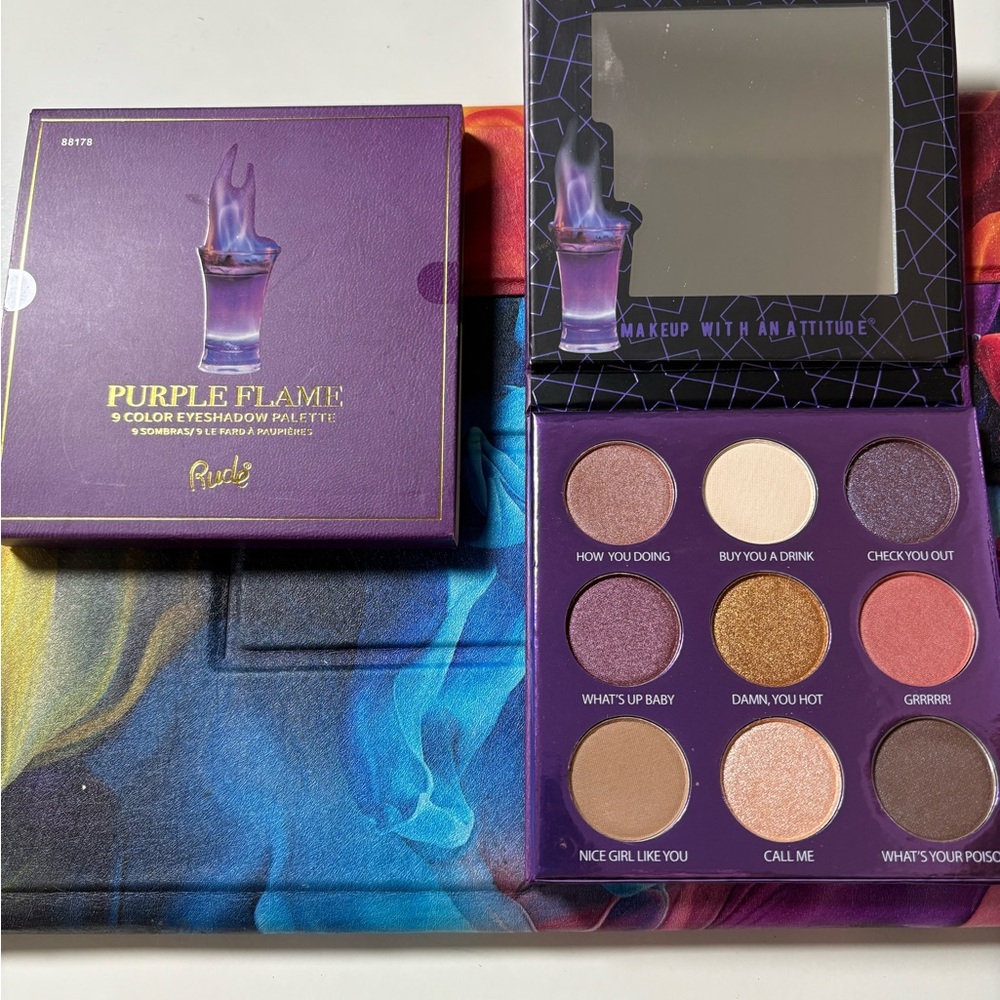 RUDE Purple Flame Eyeshadow Palette - Bold Shades
